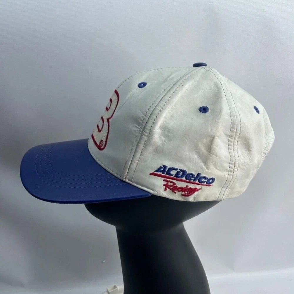 Vintage Chase Authentics JH Design Dale Earnhardt Jr #3 Leather Cap‎ White/Blue